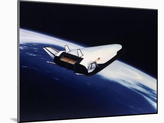 Artist's Rendering of the X-33 Reusable Launch Vehicle-null-Mounted Art Print