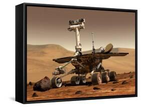 Artist's Rendition of Mars Rover-Stocktrek Images-Framed Stretched Canvas