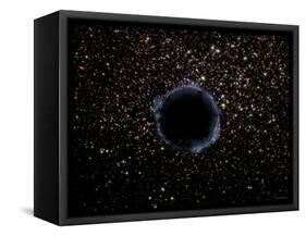 Artist's View of a Black Hole in a Globular Cluster-Stocktrek Images-Framed Stretched Canvas