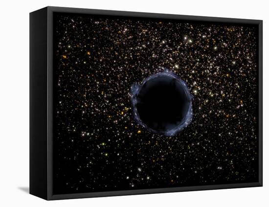Artist's View of a Black Hole in a Globular Cluster-Stocktrek Images-Framed Stretched Canvas