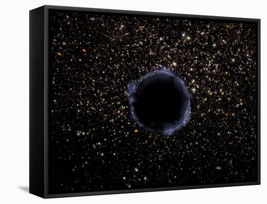 Artist's View of a Black Hole in a Globular Cluster-Stocktrek Images-Framed Stretched Canvas