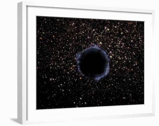 Artist's View of a Black Hole in a Globular Cluster-Stocktrek Images-Framed Photographic Print