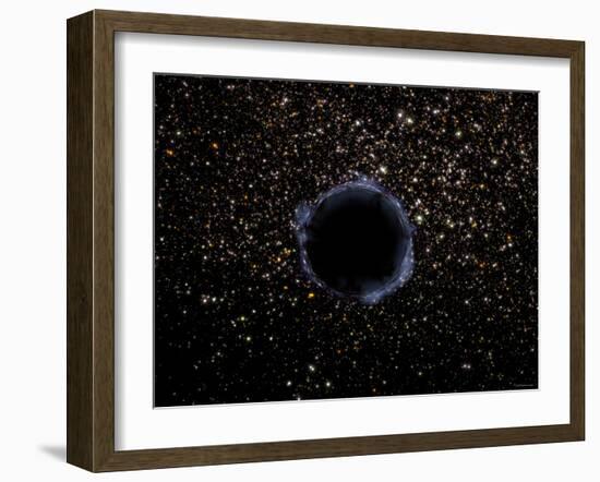 Artist's View of a Black Hole in a Globular Cluster-Stocktrek Images-Framed Premium Photographic Print