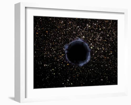 Artist's View of a Black Hole in a Globular Cluster-Stocktrek Images-Framed Premium Photographic Print