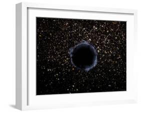 Artist's View of a Black Hole in a Globular Cluster-Stocktrek Images-Framed Premium Photographic Print