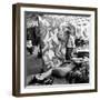 Artist Thomas Hart Benton Working on Painting "Rape of Persephone" in Studio Using Live Nude Model-Alfred Eisenstaedt-Framed Premium Photographic Print