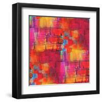 Artist Watercolor Yellow Red Purple Background,-maxim ibragimov-Framed Art Print