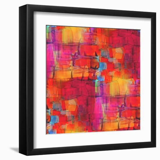 Artist Watercolor Yellow Red Purple Background,-maxim ibragimov-Framed Art Print