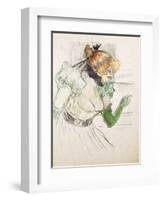 Artist with Green Gloves - Singer Dolly from Star at Le Havre, 1899-Henri de Toulouse-Lautrec-Framed Giclee Print