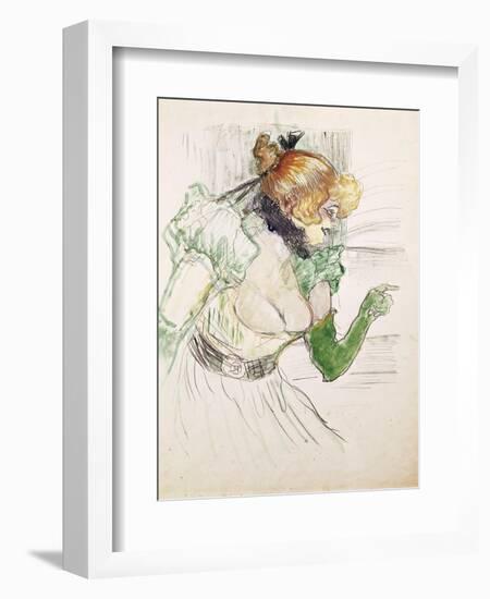 Artist with Green Gloves - Singer Dolly from Star at Le Havre, 1899-Henri de Toulouse-Lautrec-Framed Giclee Print