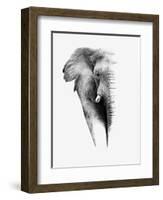 Artistic Black And White Elephant-Donvanstaden-Framed Art Print