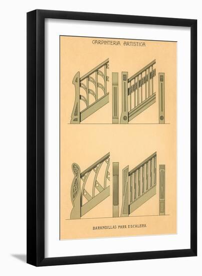 Artistic Carpentry, Stair Rails-null-Framed Art Print