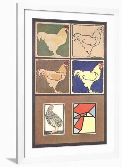 Artistic Chickens-null-Framed Art Print