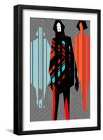 Artistic Fashion Colorful Illustration with Stripes-Alina Shakhovets-Framed Art Print