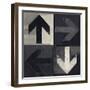 Artistic Grunge Design Monochrome Arrows Set, Four Arrow Signs Painted on a Wall-Lava 4 images-Framed Photographic Print