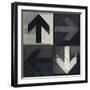 Artistic Grunge Design Monochrome Arrows Set, Four Arrow Signs Painted on a Wall-Lava 4 images-Framed Photographic Print