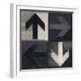 Artistic Grunge Design Monochrome Arrows Set, Four Arrow Signs Painted on a Wall-Lava 4 images-Framed Photographic Print