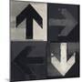 Artistic Grunge Design Monochrome Arrows Set, Four Arrow Signs Painted on a Wall-Lava 4 images-Mounted Photographic Print