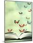 Artistic Image of an Open Book and Colorful Butterflies that Hover in the Sky-Valentina Photos-Mounted Photographic Print