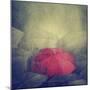 Artistic Image of Red Umbrella Standing out from the Crowd-hitdelight-Mounted Photographic Print