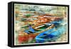 Artistic Picture In Painting Style - Boats In Naples Port-Maugli-l-Framed Stretched Canvas