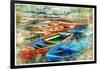 Artistic Picture In Painting Style - Boats In Naples Port-Maugli-l-Framed Art Print