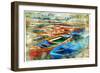 Artistic Picture In Painting Style - Boats In Naples Port-Maugli-l-Framed Art Print