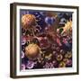 Artistic Representation of the Immune System's Reaction to Bacteria Invading the Tissues-null-Framed Art Print
