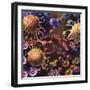 Artistic Representation of the Immune System's Reaction to Bacteria Invading the Tissues-null-Framed Art Print