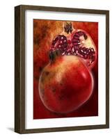 Artistic Still Life with Whole and Half Pomegranate-Dieter Heinemann-Framed Photographic Print