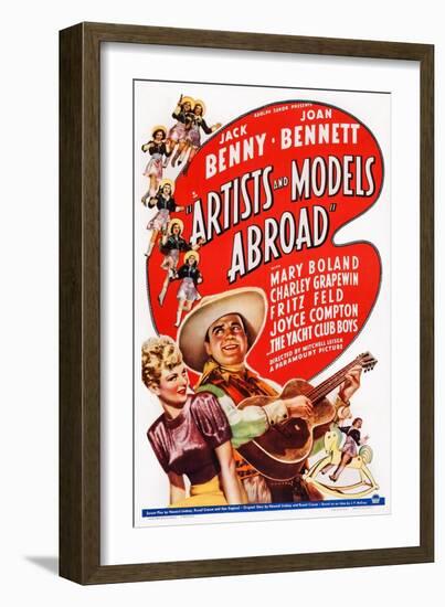 Artists and Models Abroad, Joan Bennett, Jack Benny, 1938-null-Framed Art Print