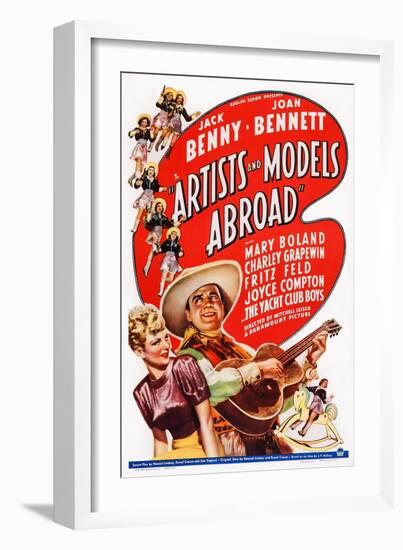 Artists and Models Abroad, Joan Bennett, Jack Benny, 1938-null-Framed Art Print