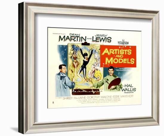 Artists and Models, UK Movie Poster, 1955-null-Framed Art Print