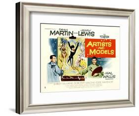 Artists and Models, UK Movie Poster, 1955-null-Framed Art Print