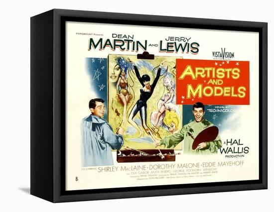 Artists and Models, UK Movie Poster, 1955-null-Framed Stretched Canvas