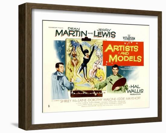 Artists and Models, UK Movie Poster, 1955-null-Framed Art Print