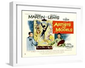 Artists and Models, UK Movie Poster, 1955-null-Framed Art Print