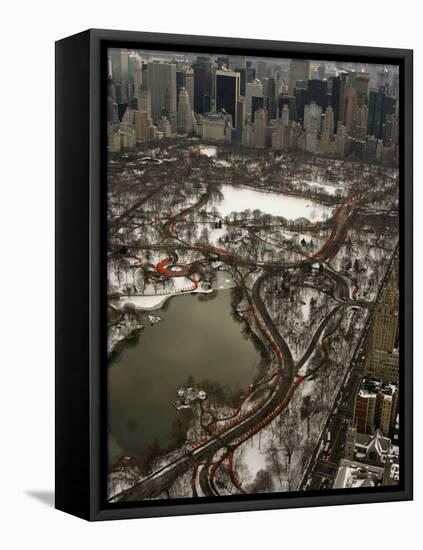 Artists Christo and Jeanne-Claude's the Gates Wind Their Way Through Central Park in New York-null-Framed Stretched Canvas