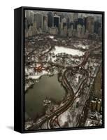 Artists Christo and Jeanne-Claude's the Gates Wind Their Way Through Central Park in New York-null-Framed Stretched Canvas