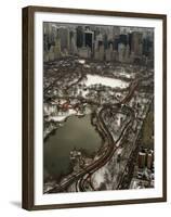 Artists Christo and Jeanne-Claude's the Gates Wind Their Way Through Central Park in New York-null-Framed Premium Photographic Print