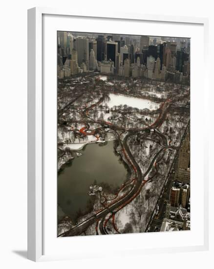 Artists Christo and Jeanne-Claude's the Gates Wind Their Way Through Central Park in New York-null-Framed Premium Photographic Print