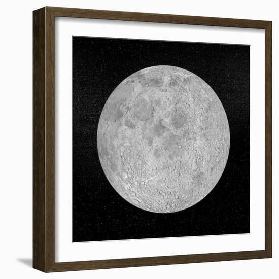 Artists Concept of a Full Moon in the Universe at Night-null-Framed Art Print