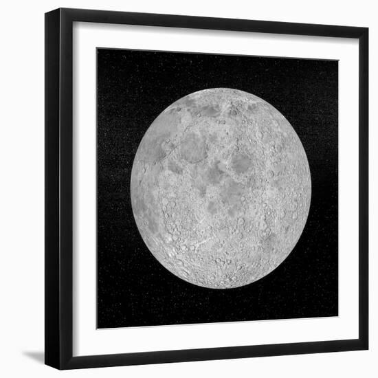 Artists Concept of a Full Moon in the Universe at Night-null-Framed Art Print