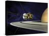Artists Concept of Cassini During the Saturn Orbit Insertion Maneuver-Stocktrek Images-Stretched Canvas