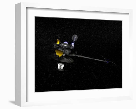 Artists Concept of the Galileo Spacecraft in Orbit-null-Framed Art Print