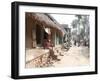 Artists Houses with Thatched Roofs in Main Street of Artists' Village, Raghurajpur, Orissa, Inda-Annie Owen-Framed Photographic Print