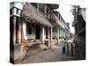 Artists Houses with Thatched Roofs in Main Street of Artists' Village, Raghurajpur, Orissa, Inda-Annie Owen-Stretched Canvas