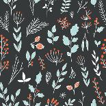 Hand Drawn Floral Seamless Vector Pattern. Winter and Fall Themed Background. Seamless Texture With-artnis-Art Print