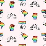 Gay Pride Seamless Pattern, LGBT Rights Background-Artrise-Photographic Print