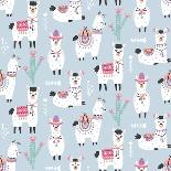 Llama Pattern-Artrise-Stretched Canvas